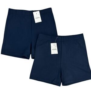 CREWCUTS Girls Navy Cartwheel Shorts Size 10 NWT 2 Pairs